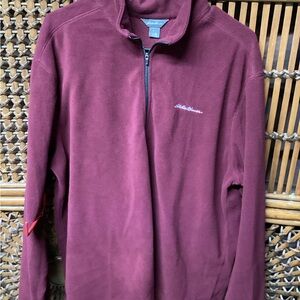 Eddie Bauer Burgundy Fleece Pullover